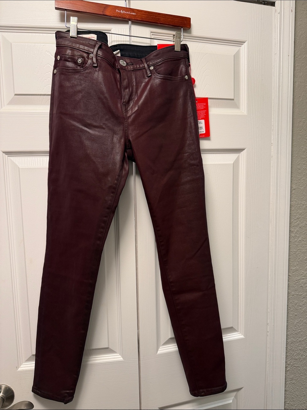 True Religion Men's Skinny Jeans in Burgundy